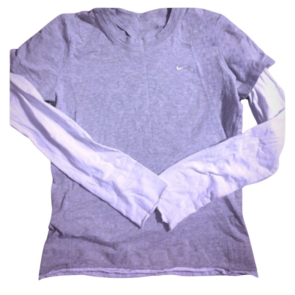 NIKE women’s grey / white LONG SLEEVE layered top